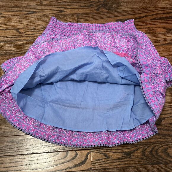 Vineyard Vines Sz M Anegada Block Tiered Ruffled Skirt Bayside Blue Purple NWT - Picture 2 of 7